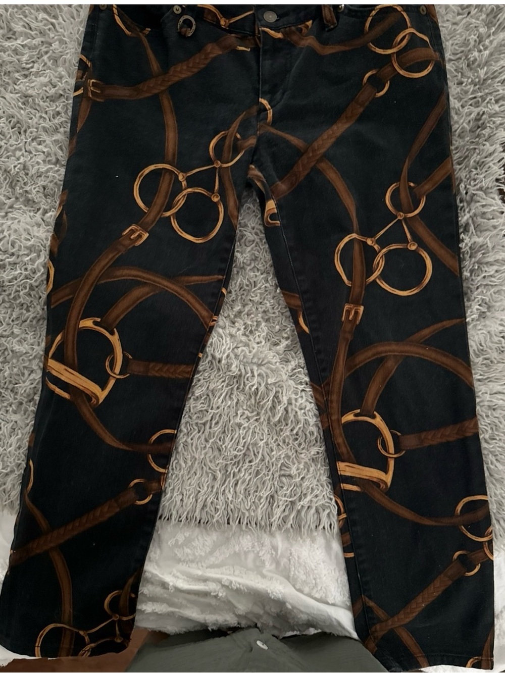 Ralph Lauren Black Jeans with Brown Pattern